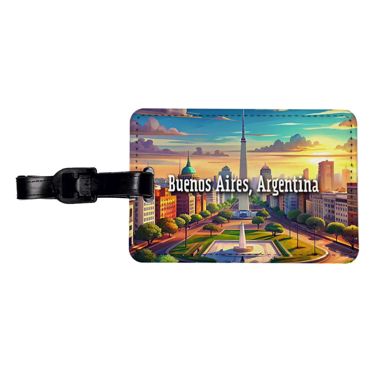 Buenos Aires, Argentina Travel City Country Stamp Travel Faux Leather Luggage Tag