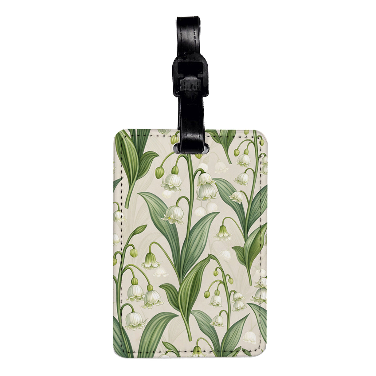 Bells Of Ireland Flowers White Travel Faux Leather Luggage Tag