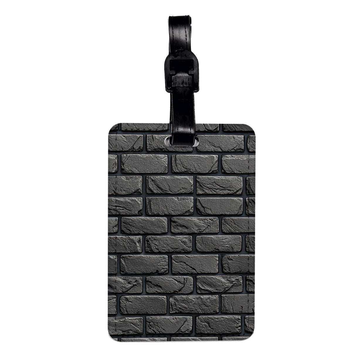 Black Brick Wall Travel Faux Leather Luggage Tag
