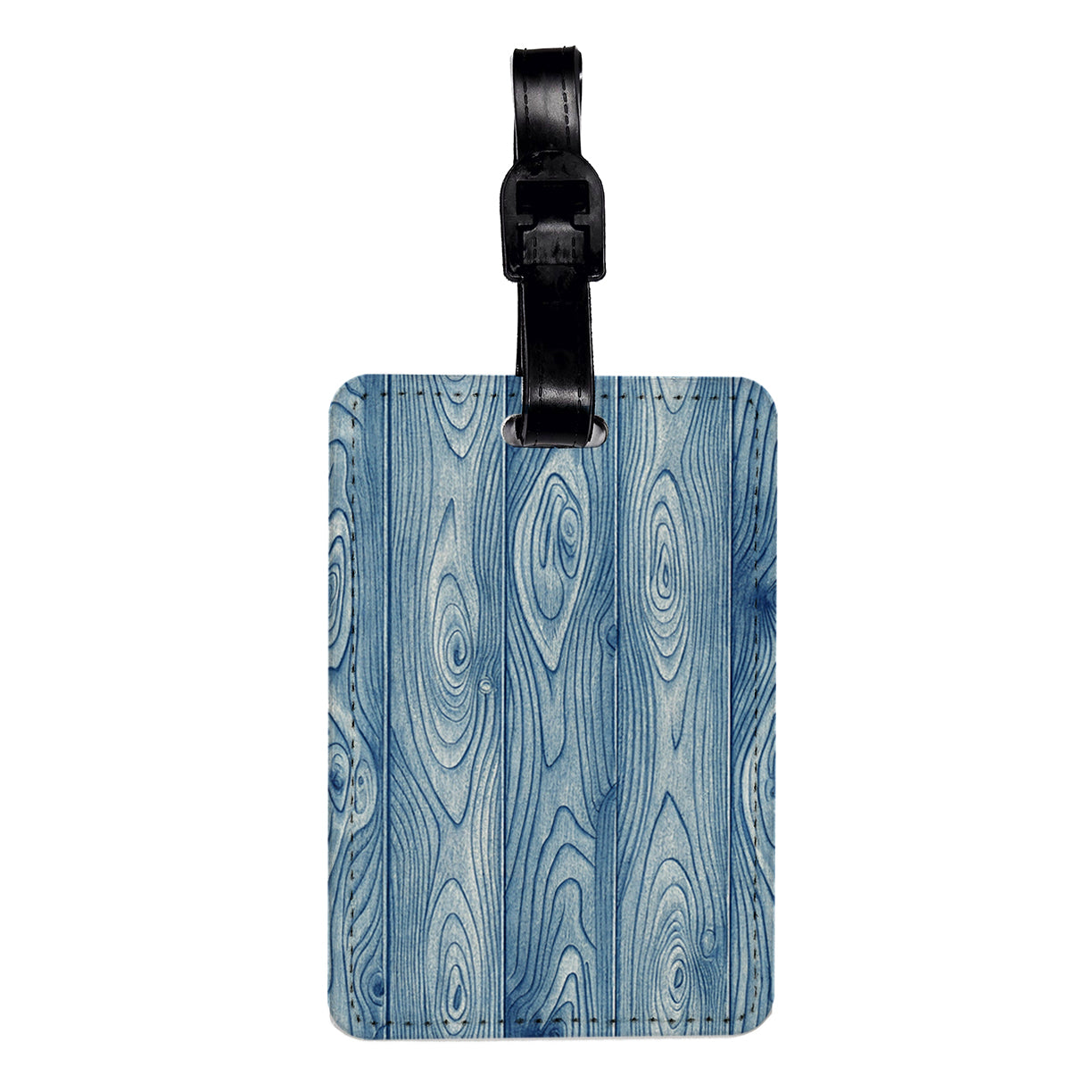 Blue Wood Background Travel Faux Leather Luggage Tag