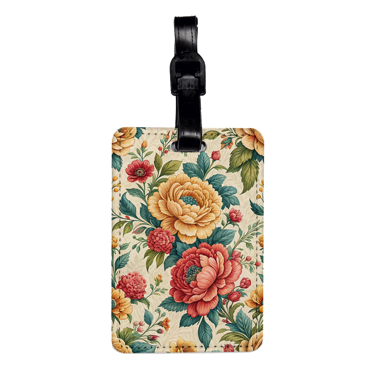 Chintz Flowers Floral Background Travel Faux Leather Luggage Tag