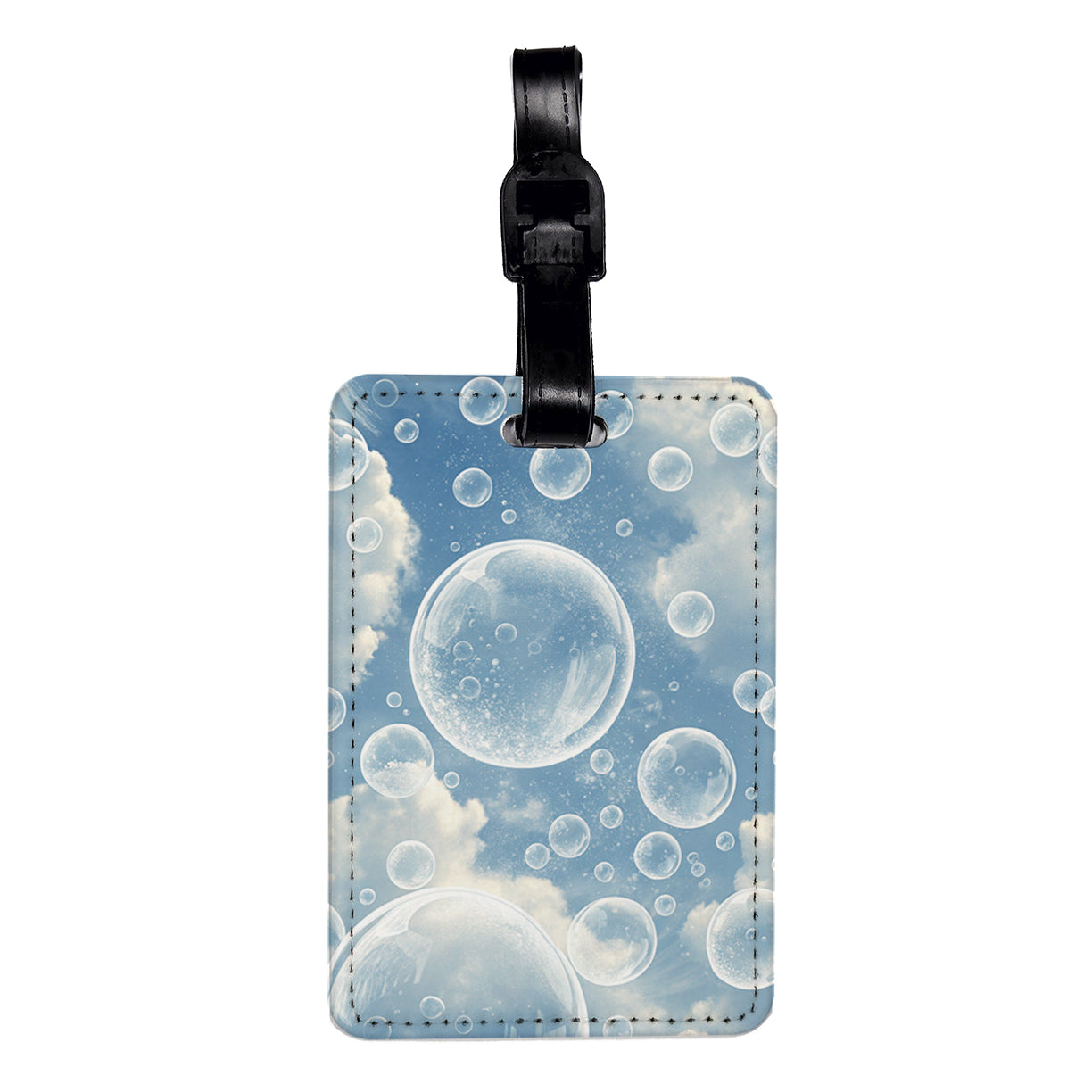 Clear Bubbles Travel Faux Leather Luggage Tag