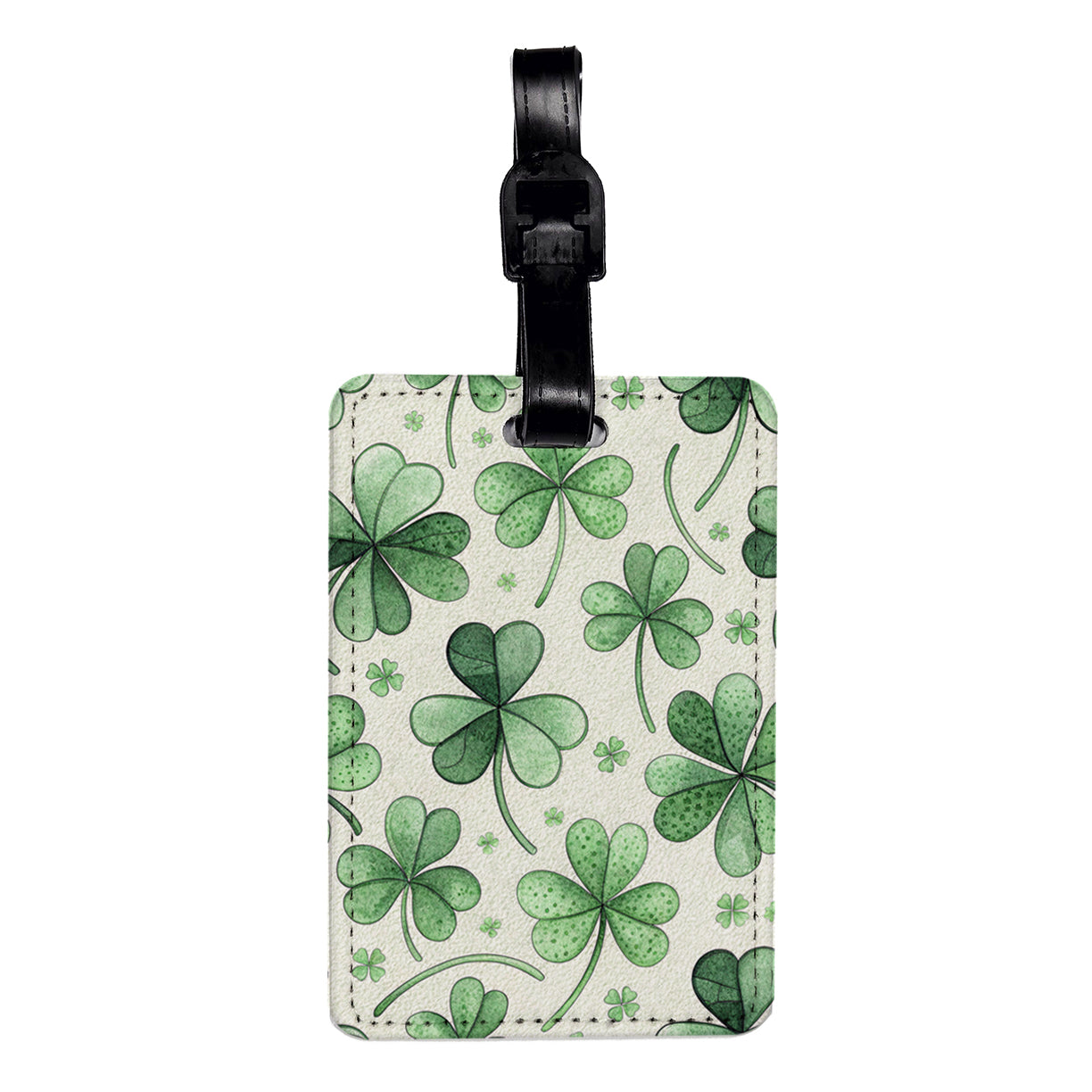 Clover Leaf Leaves Background Travel Faux Leather Luggage Tag