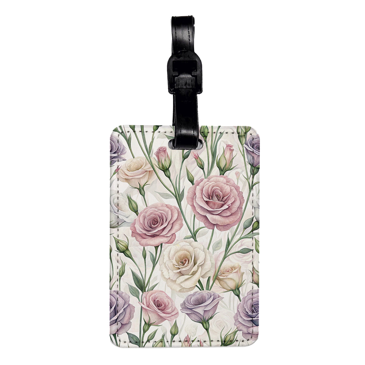 Lisianthus Flowers Pink White Purple Travel Faux Leather Luggage Tag