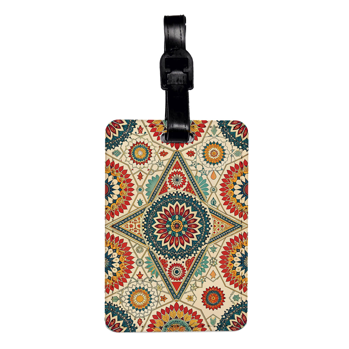 Moroccan Print Background Travel Faux Leather Luggage Tag