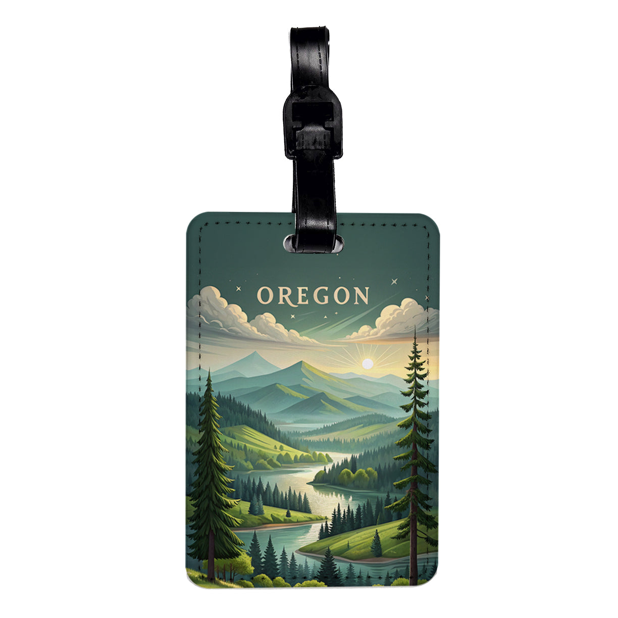 Oregon State Beautiful Nature Scene Travel Faux Leather Luggage Tag