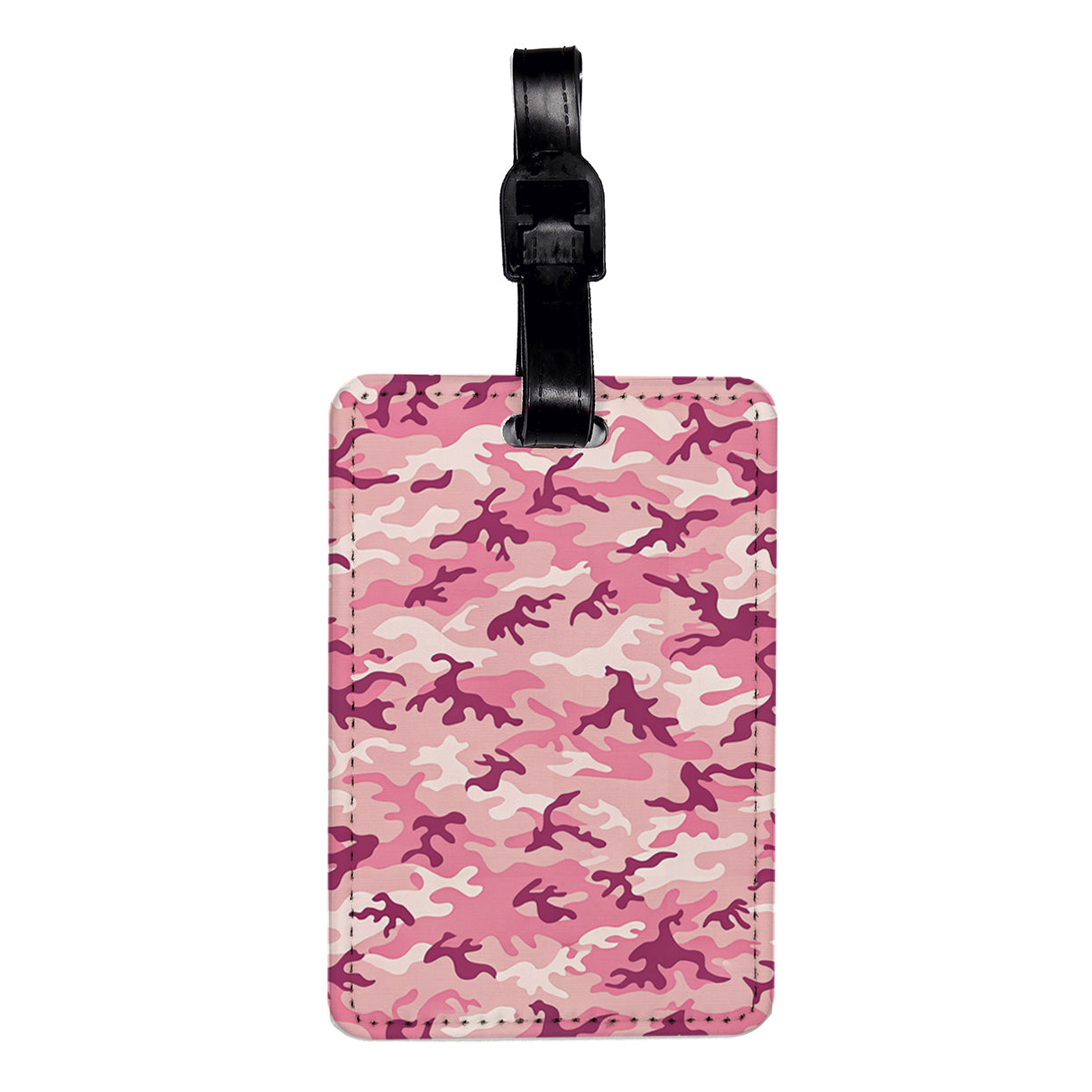 Pink Camouflage Pattern Travel Faux Leather Luggage Tag