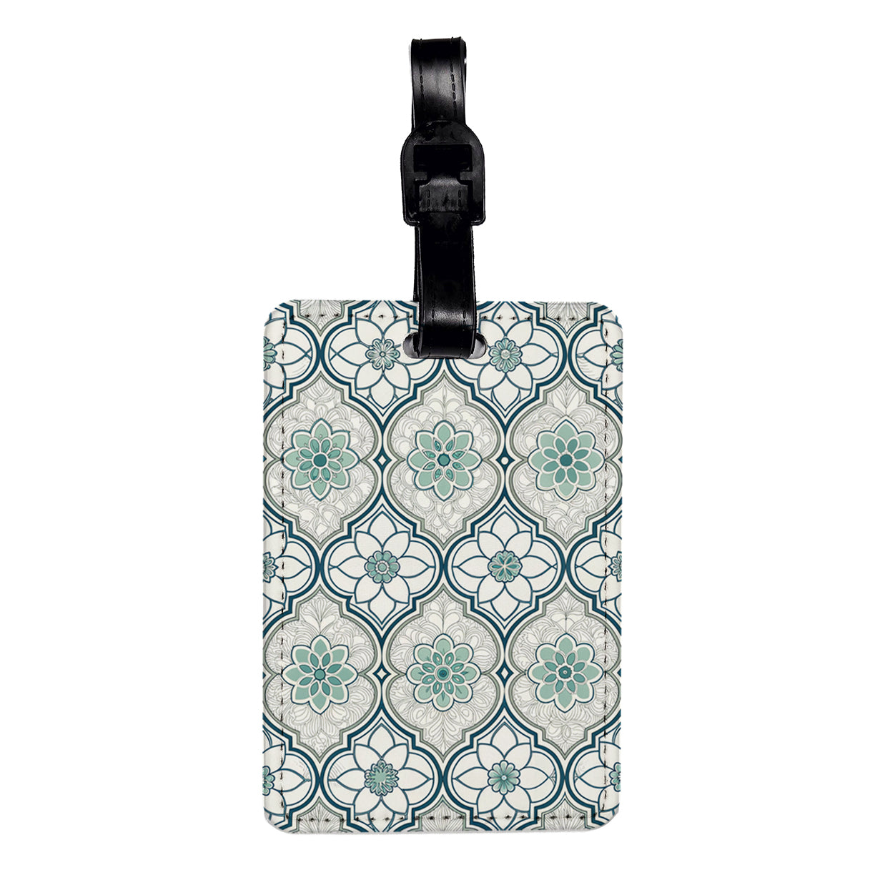 Quatrefoil Pattern Cute Travel Faux Leather Luggage Tag