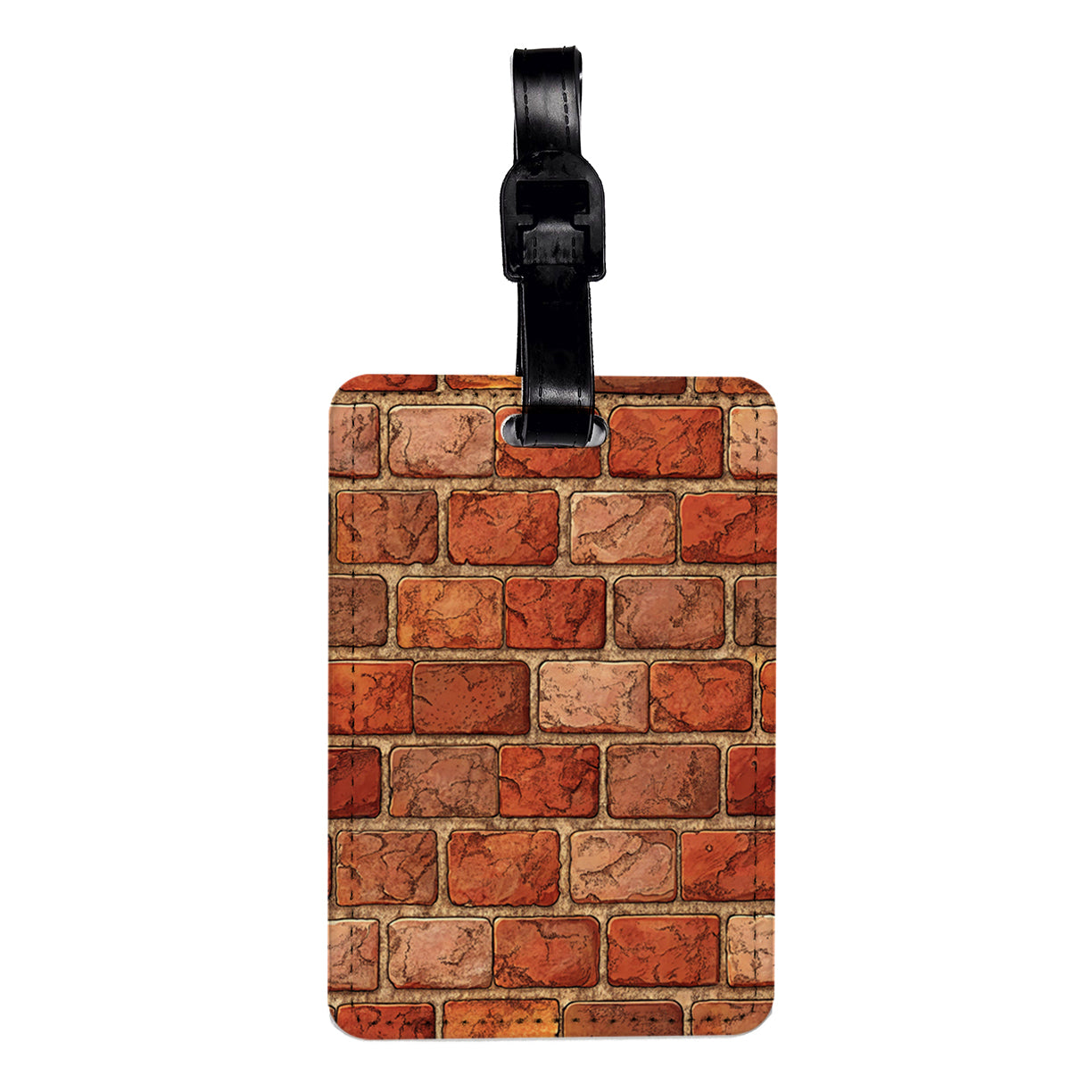 Red Brick Wall Background Travel Faux Leather Luggage Tag