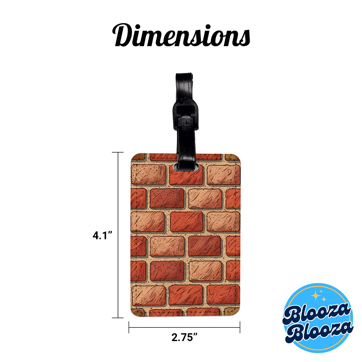 Red Brick Wall Travel Faux Leather Luggage Tag