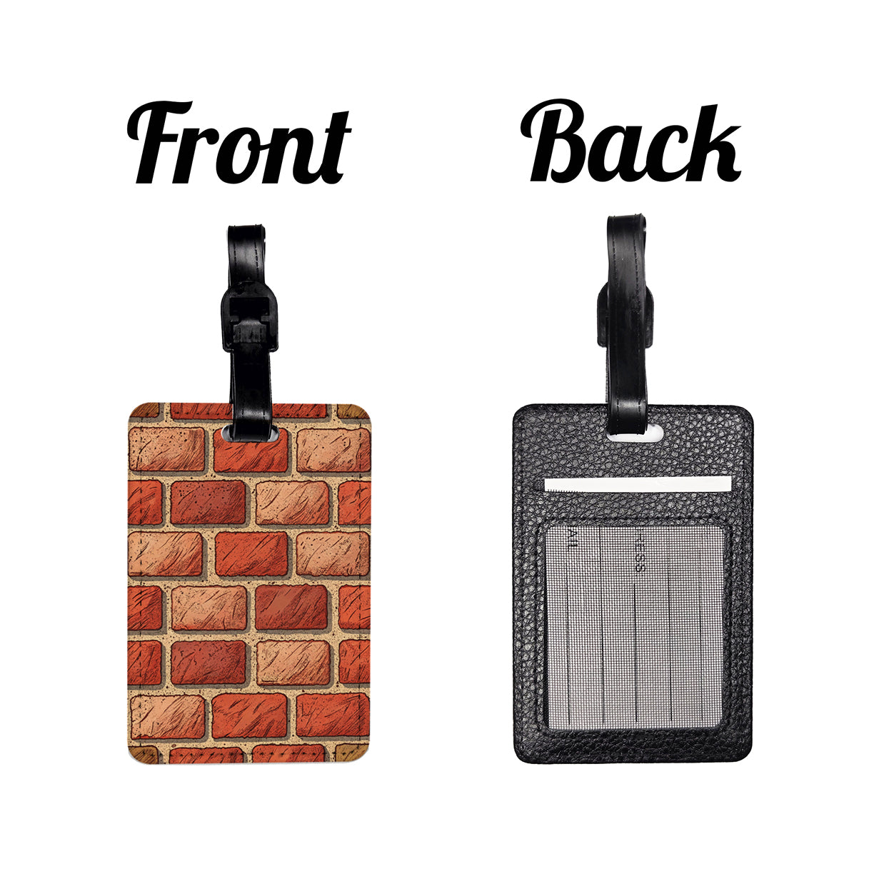 Red Brick Wall Travel Faux Leather Luggage Tag