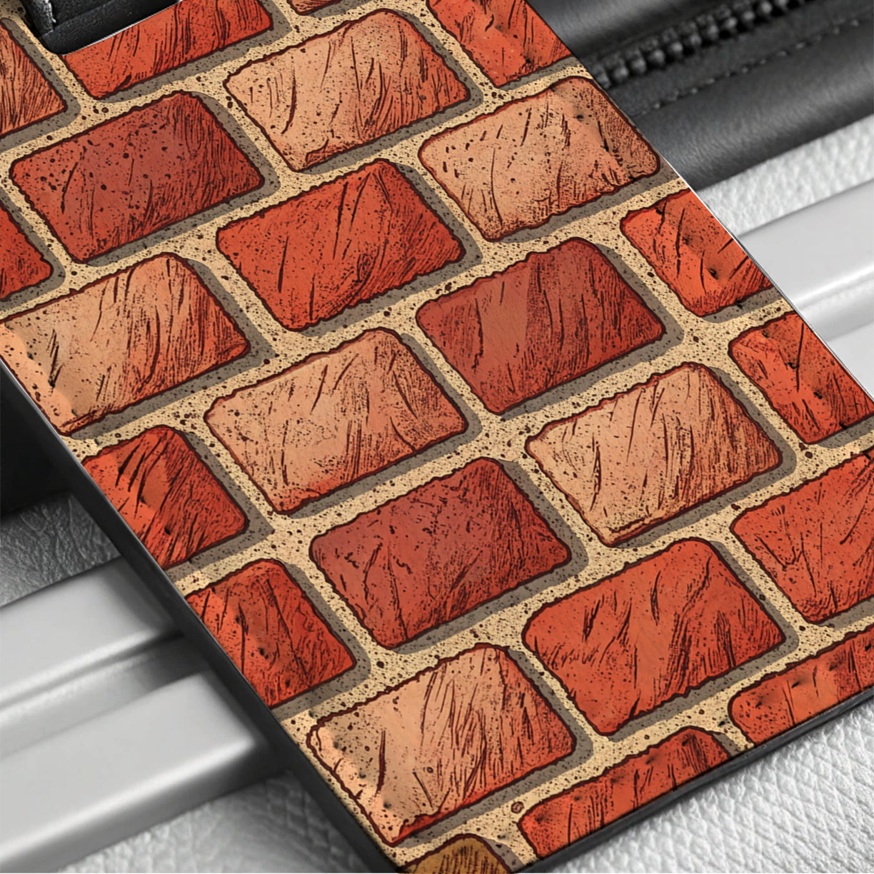 Red Brick Wall Travel Faux Leather Luggage Tag