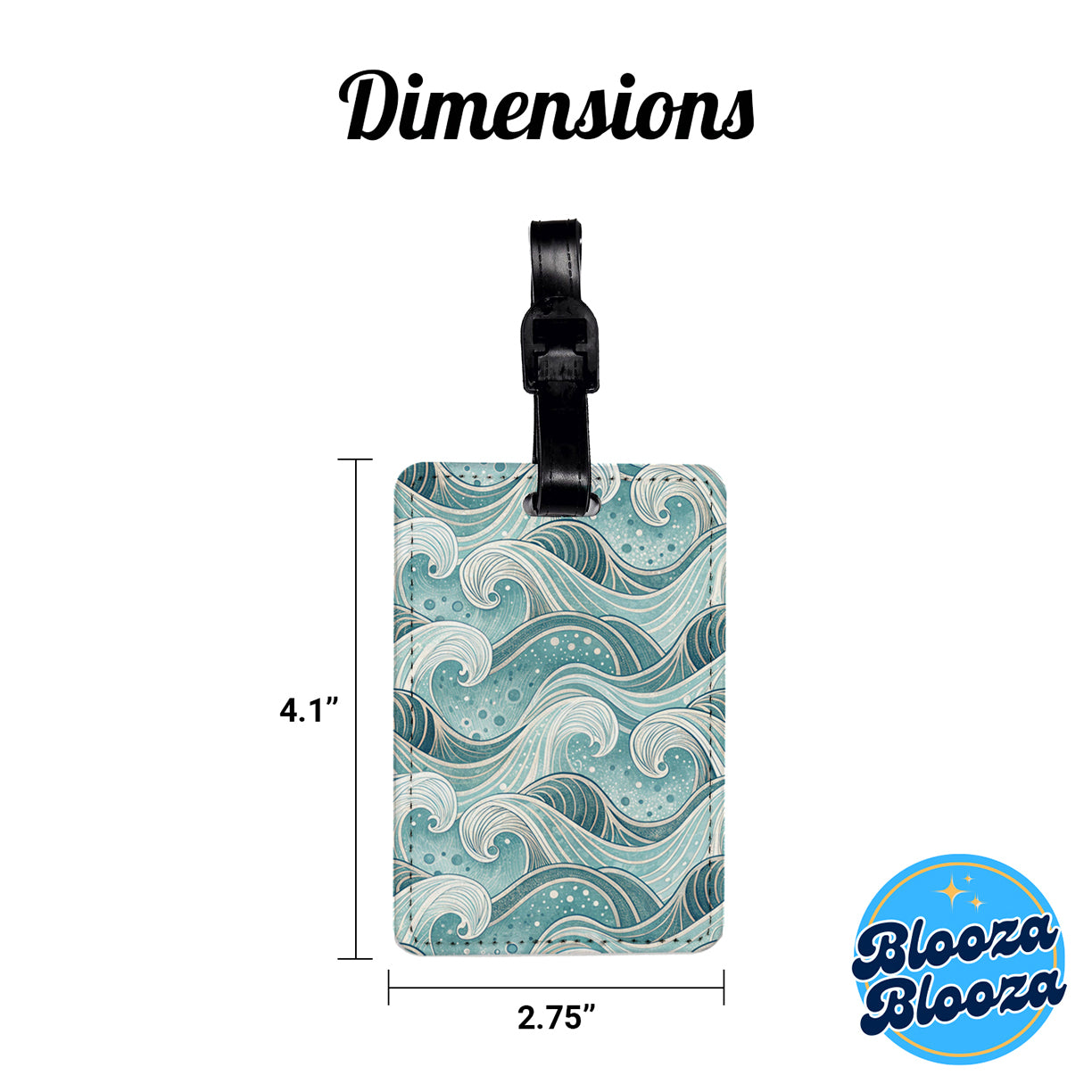 Ripples Surf Waves Travel Faux Leather Luggage Tag