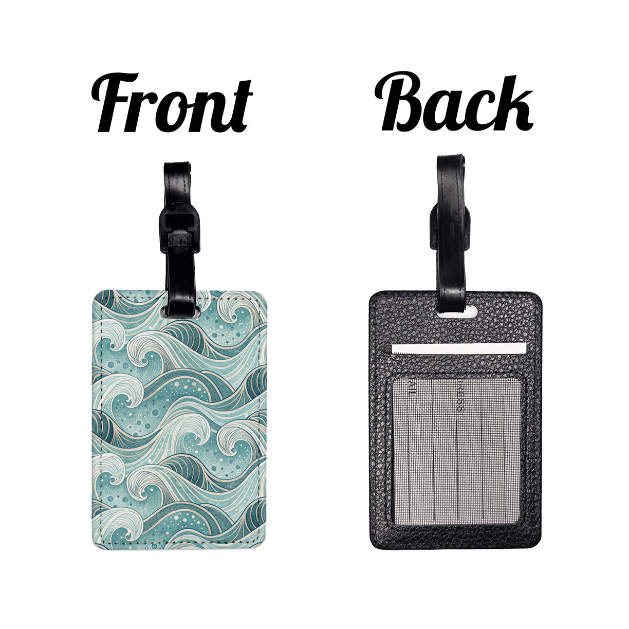 Ripples Surf Waves Travel Faux Leather Luggage Tag