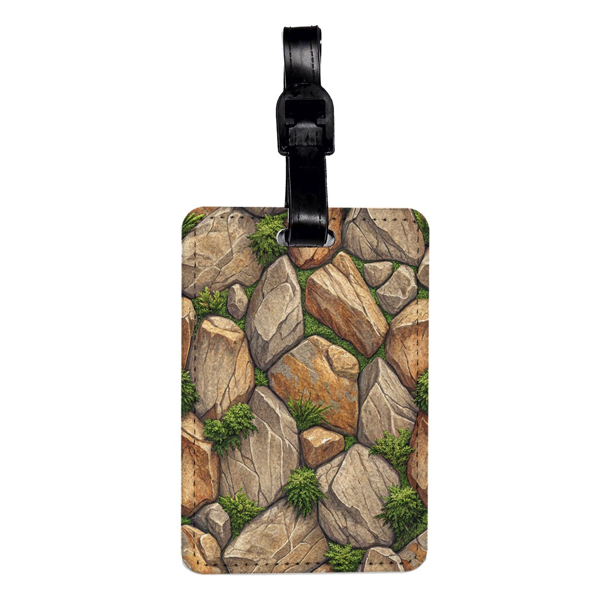 Rock Wall Moss Travel Faux Leather Luggage Tag