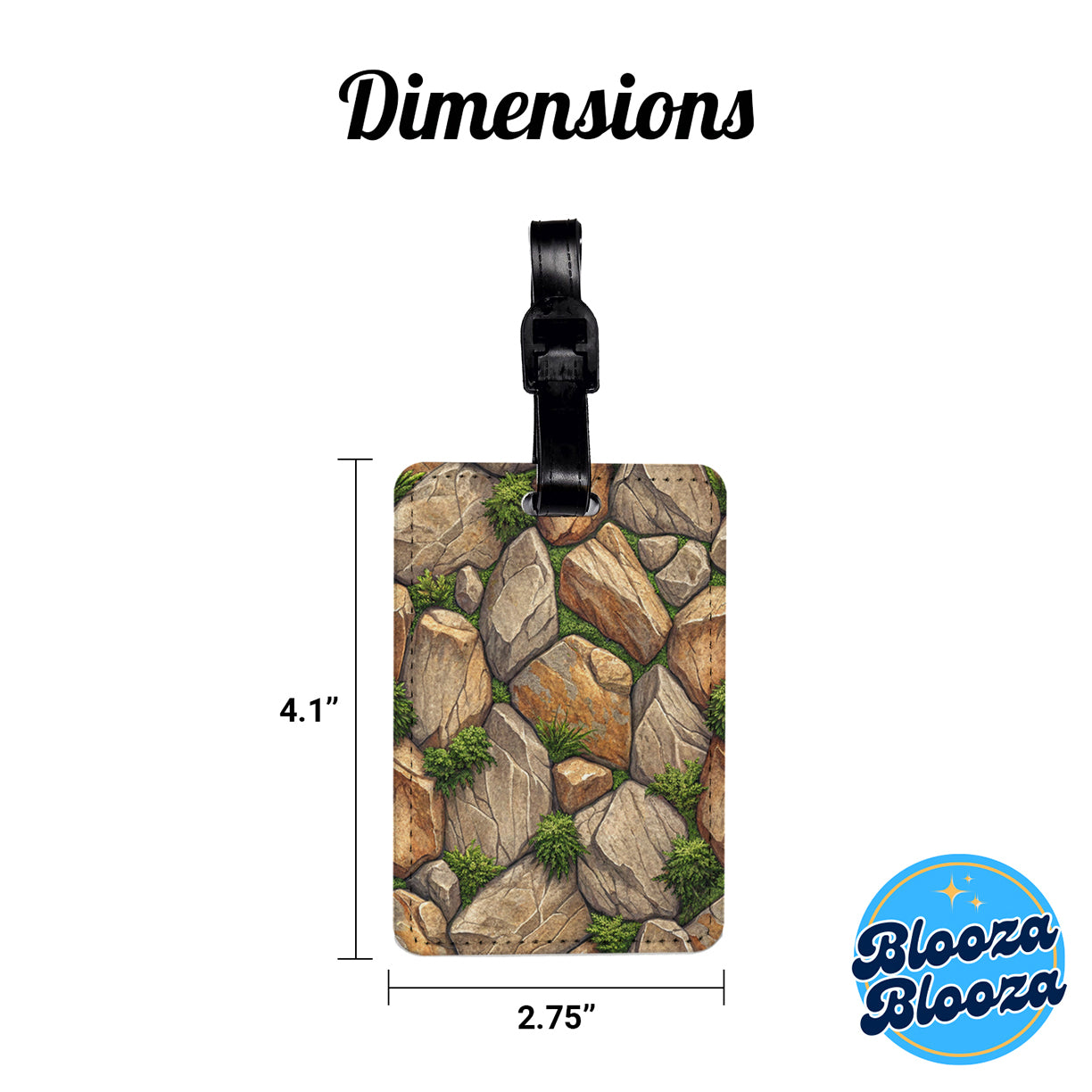 Rock Wall Moss Travel Faux Leather Luggage Tag