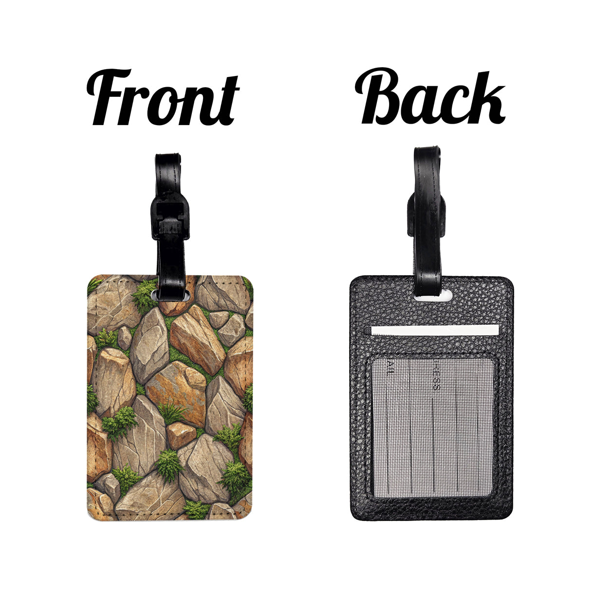 Rock Wall Moss Travel Faux Leather Luggage Tag