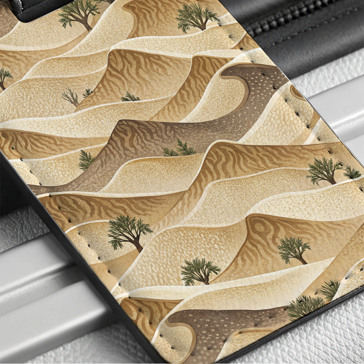 Sand Dunes Background Travel Faux Leather Luggage Tag