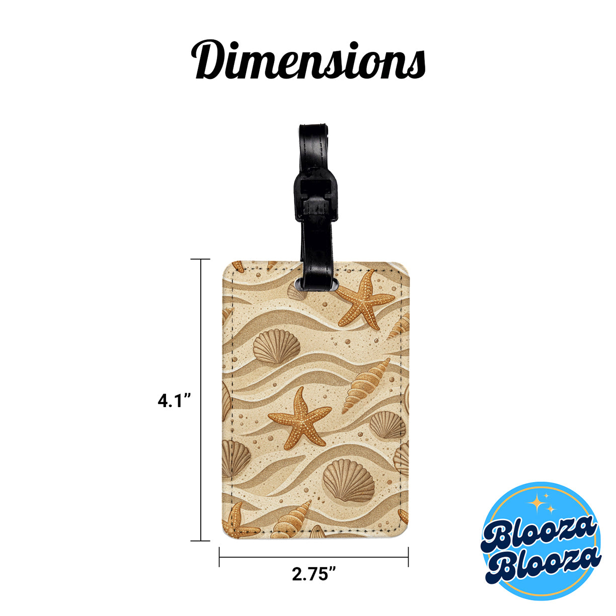 Sand Sea Shells Beach Background Travel Faux Leather Luggage Tag
