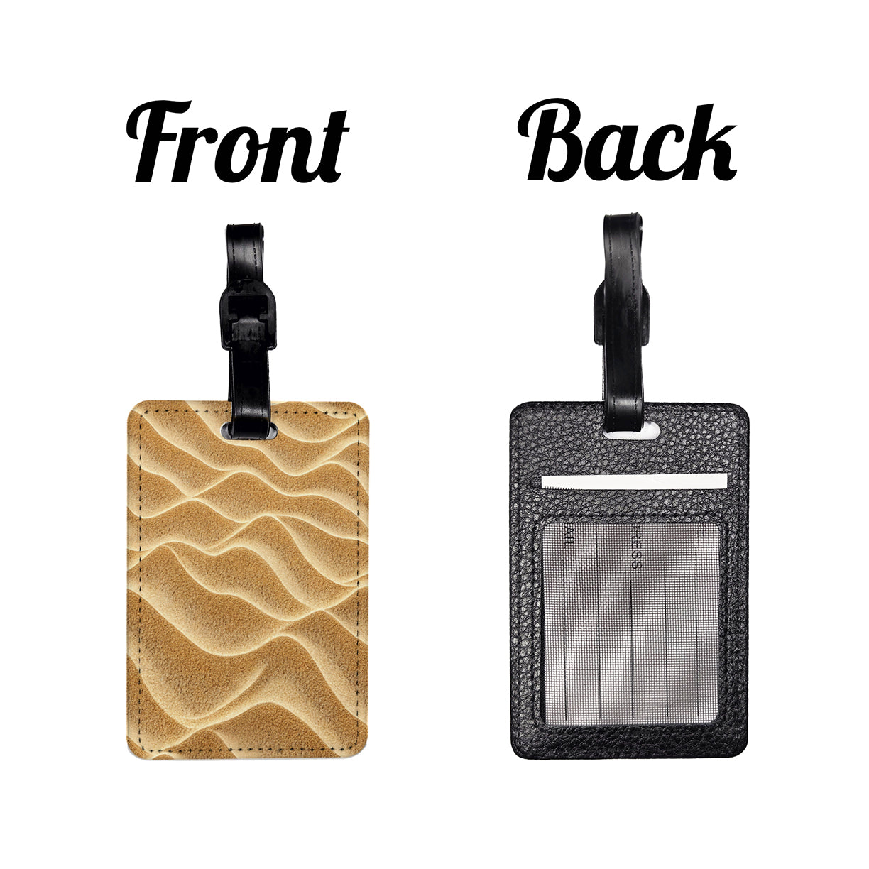 Sandy Background Beach Travel Faux Leather Luggage Tag