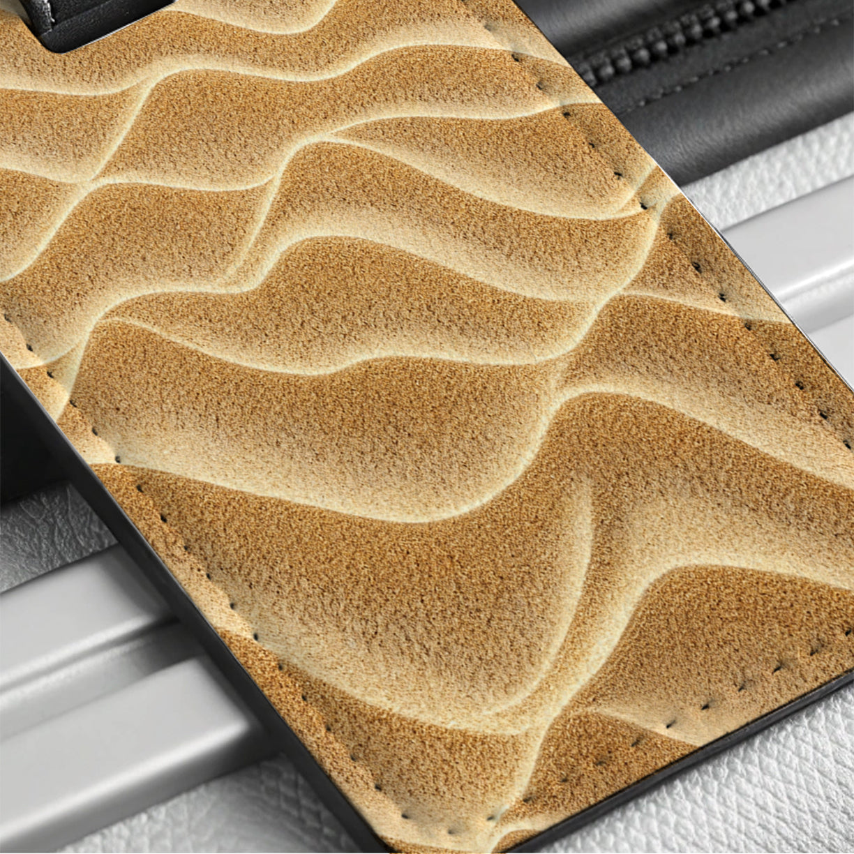 Sandy Background Beach Travel Faux Leather Luggage Tag