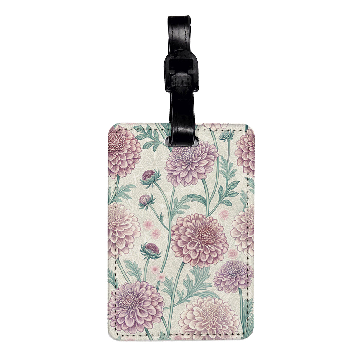 Scabiosa Flowers Pretty Travel Faux Leather Luggage Tag