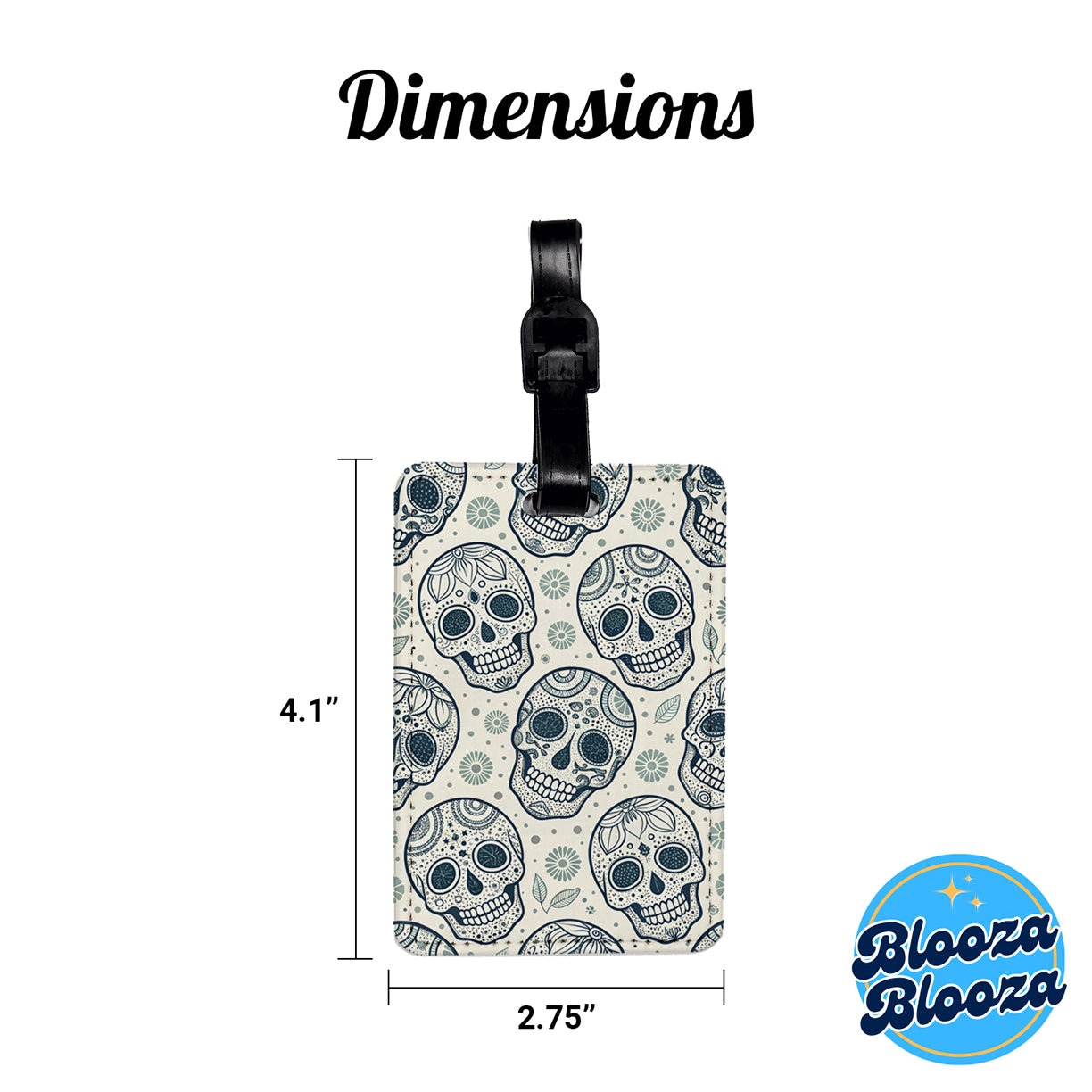 Skulls Cute Background Travel Faux Leather Luggage Tag
