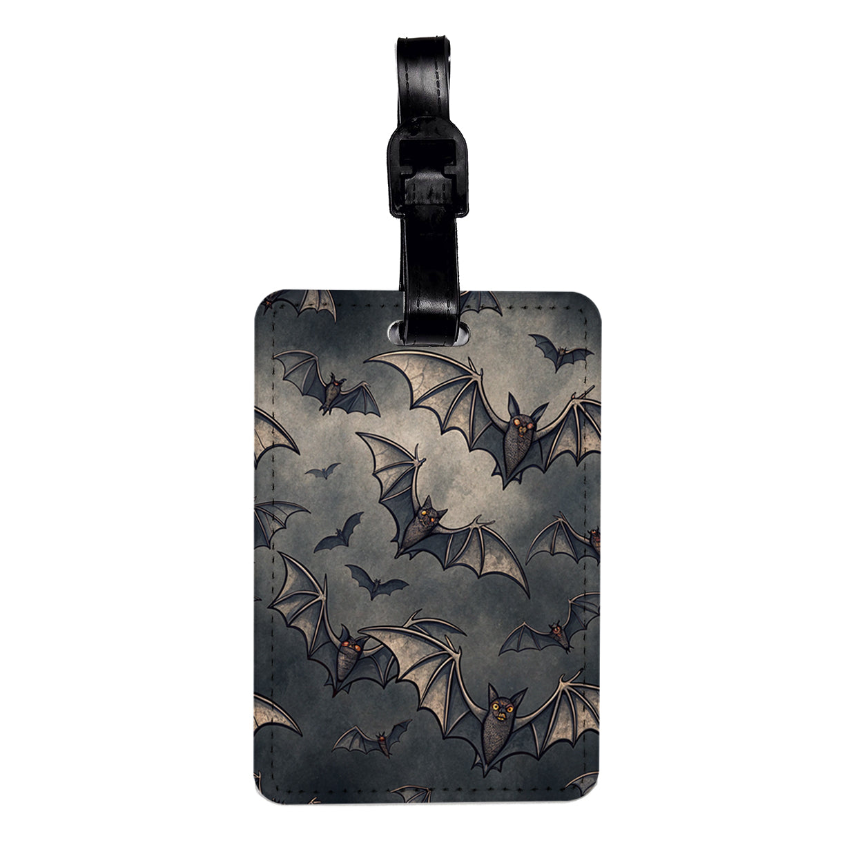 Sky Full Of Black Bats Background Travel Faux Leather Luggage Tag