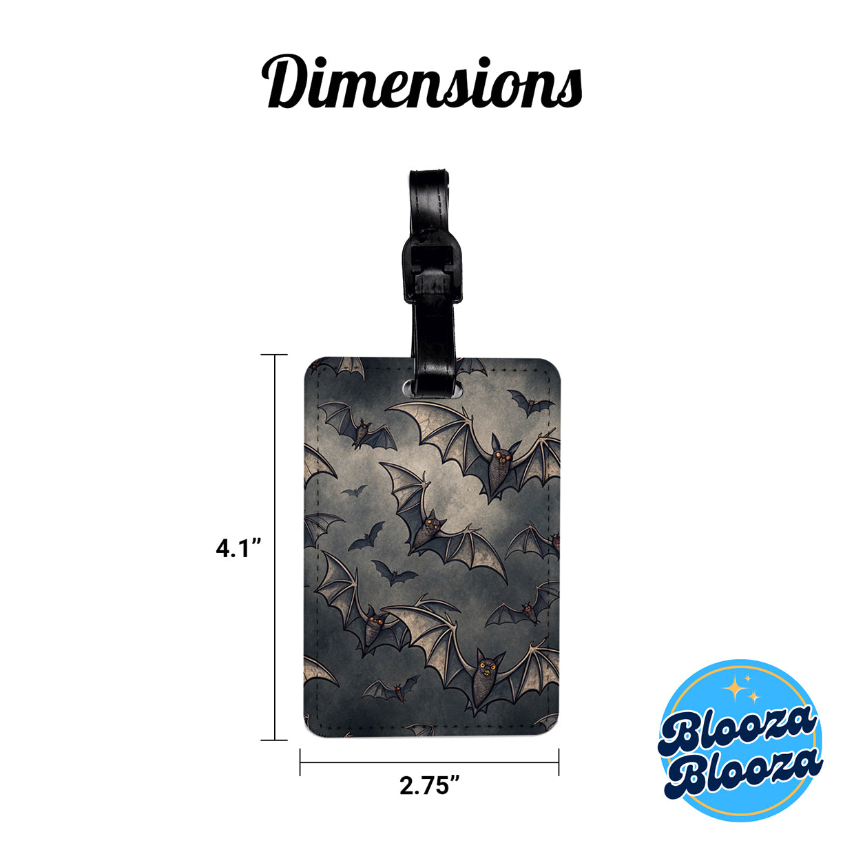 Sky Full Of Black Bats Background Travel Faux Leather Luggage Tag