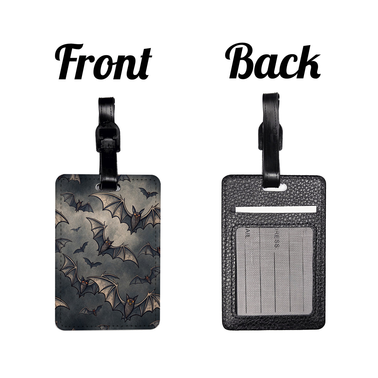Sky Full Of Black Bats Background Travel Faux Leather Luggage Tag