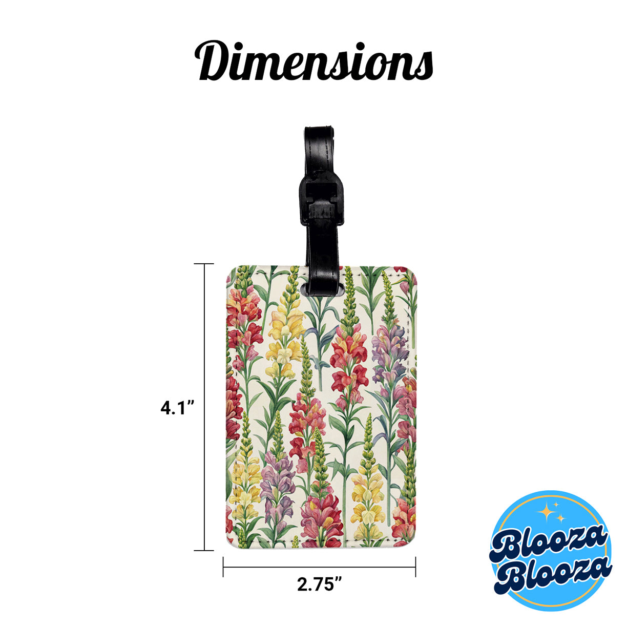 Snapdragon Flowers Yellow Red Purple Travel Faux Leather Luggage Tag