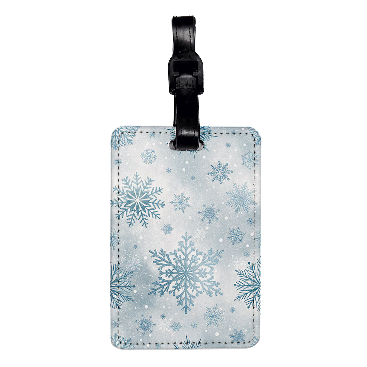 Snowflakes And Winter Travel Faux Leather Luggage Tag