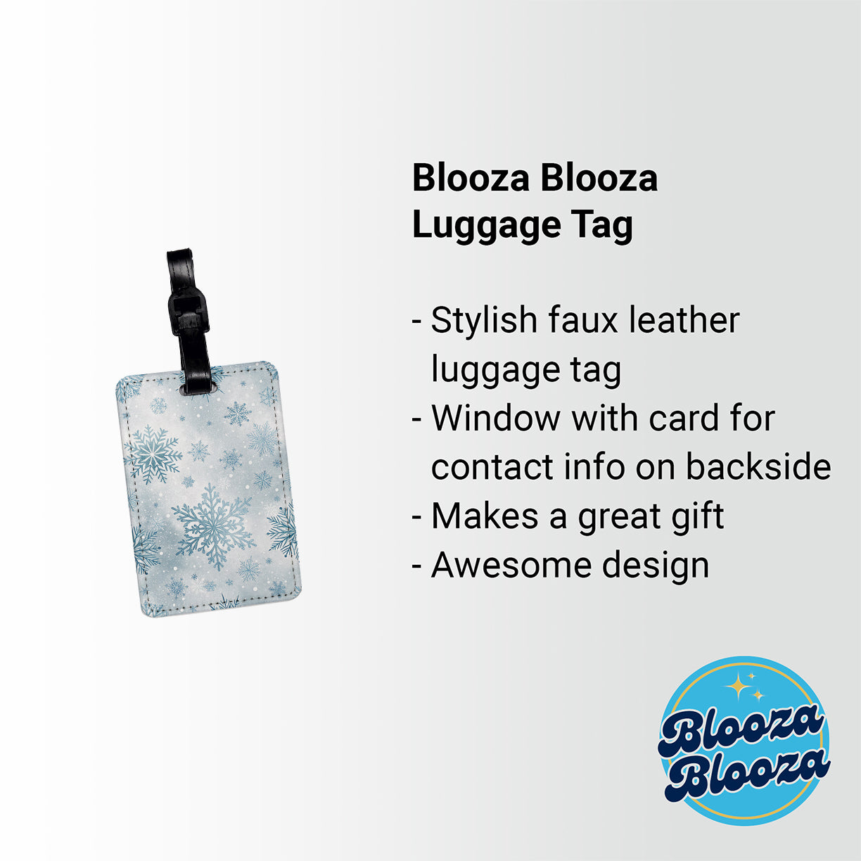 Snowflakes And Winter Travel Faux Leather Luggage Tag