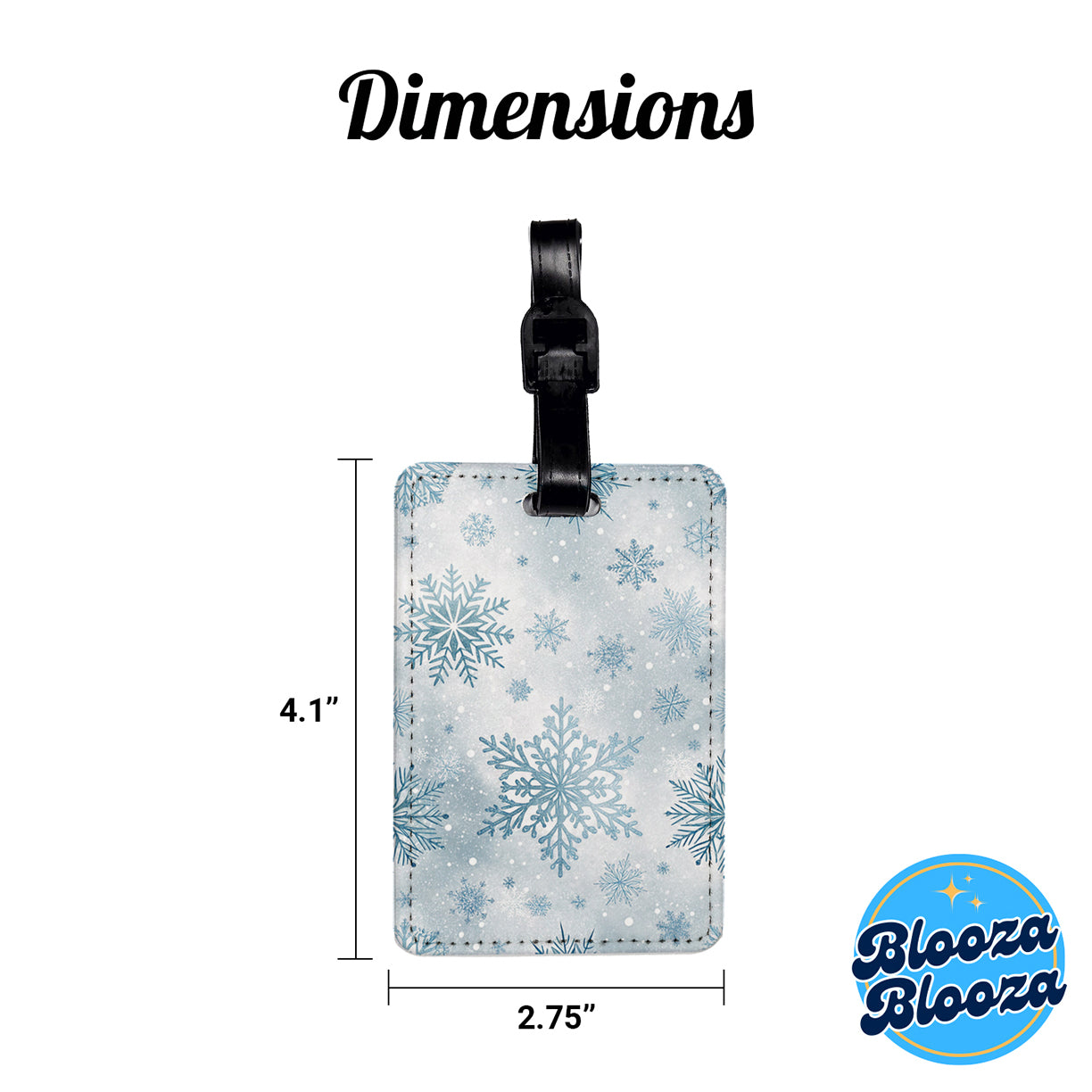 Snowflakes And Winter Travel Faux Leather Luggage Tag
