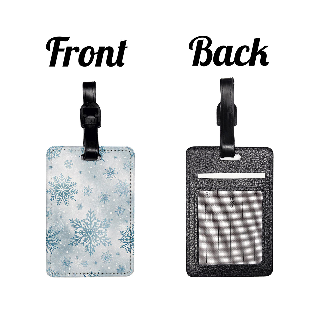 Snowflakes And Winter Travel Faux Leather Luggage Tag