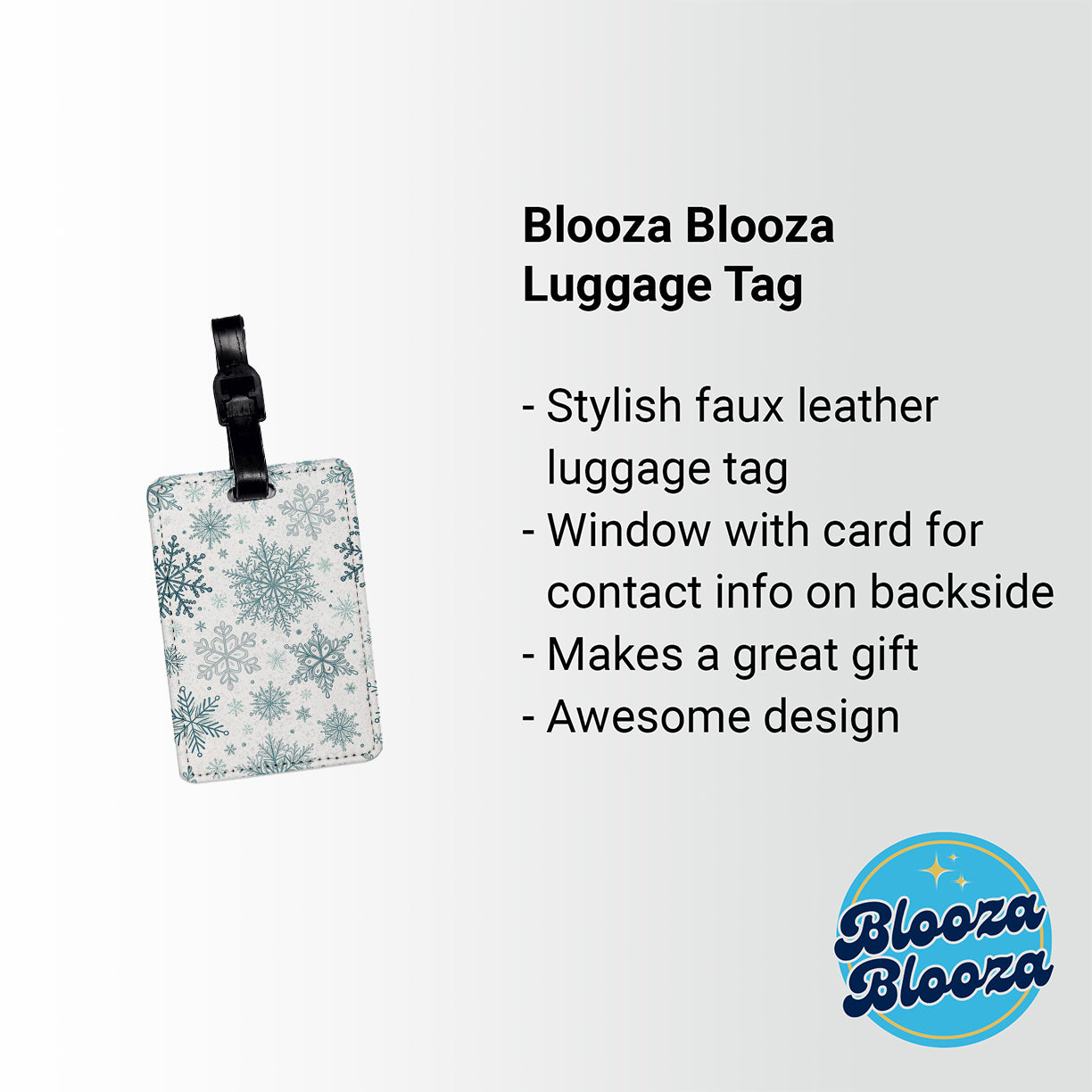 Snowflakes Pretty Winter Background Travel Faux Leather Luggage Tag