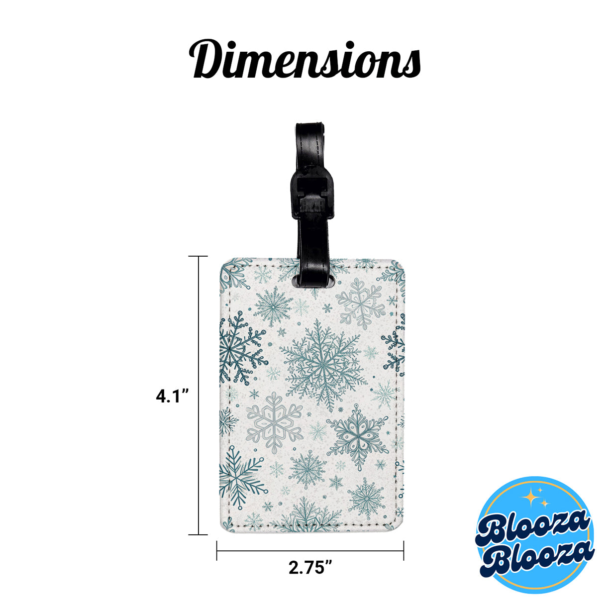 Snowflakes Pretty Winter Background Travel Faux Leather Luggage Tag