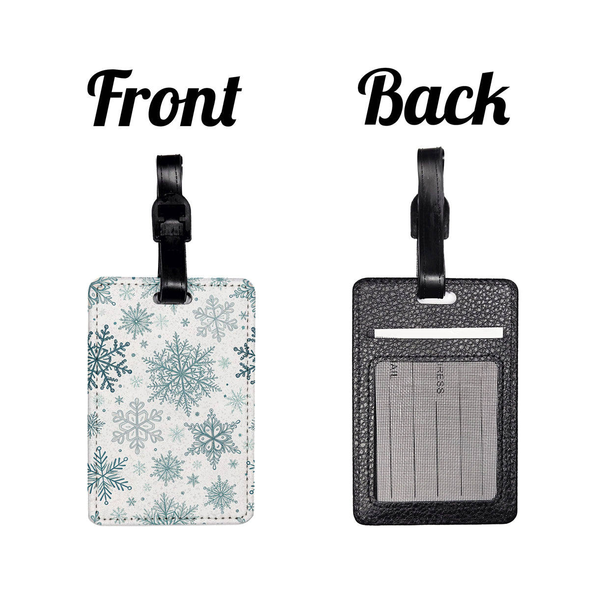 Snowflakes Pretty Winter Background Travel Faux Leather Luggage Tag