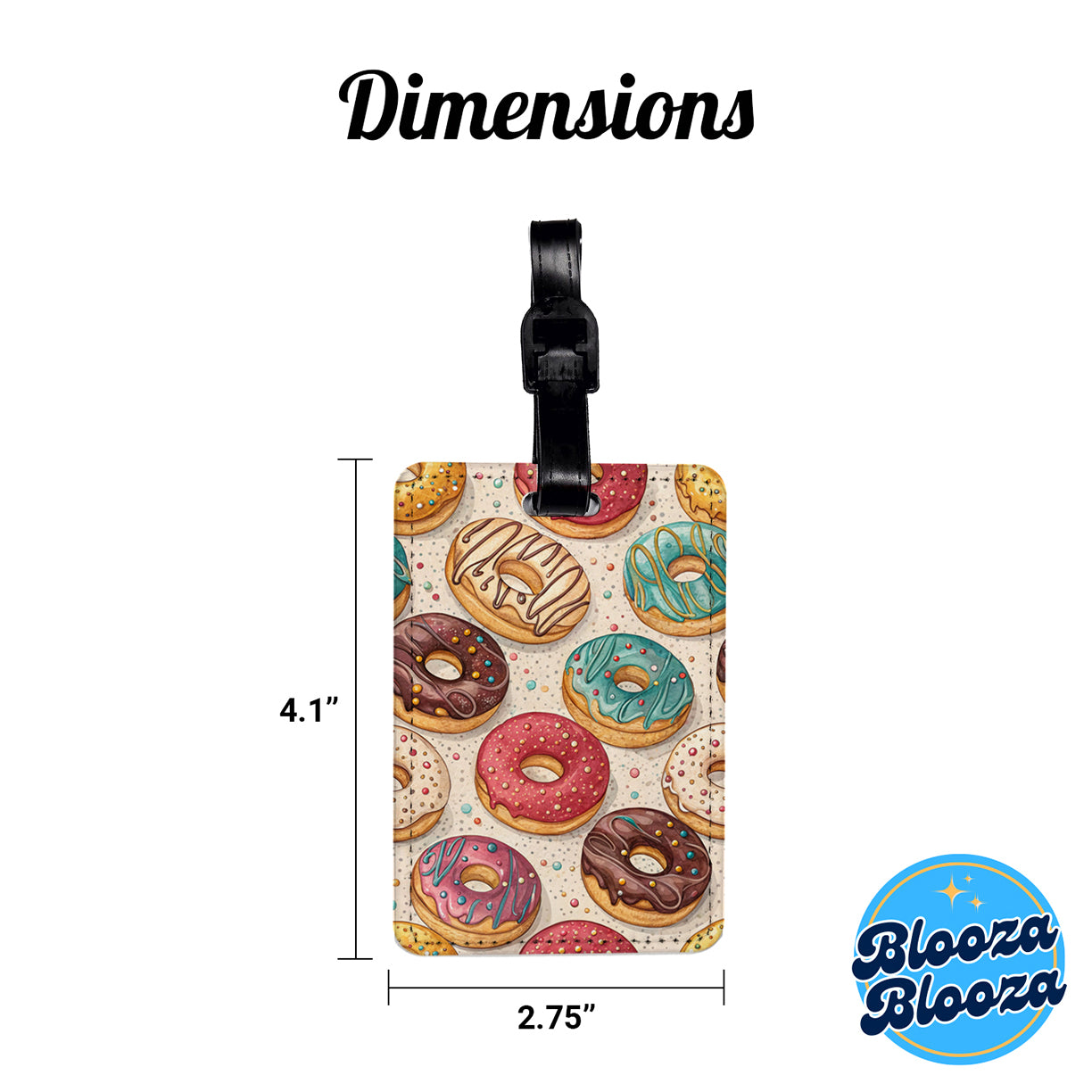 So Many Donuts Background Travel Faux Leather Luggage Tag