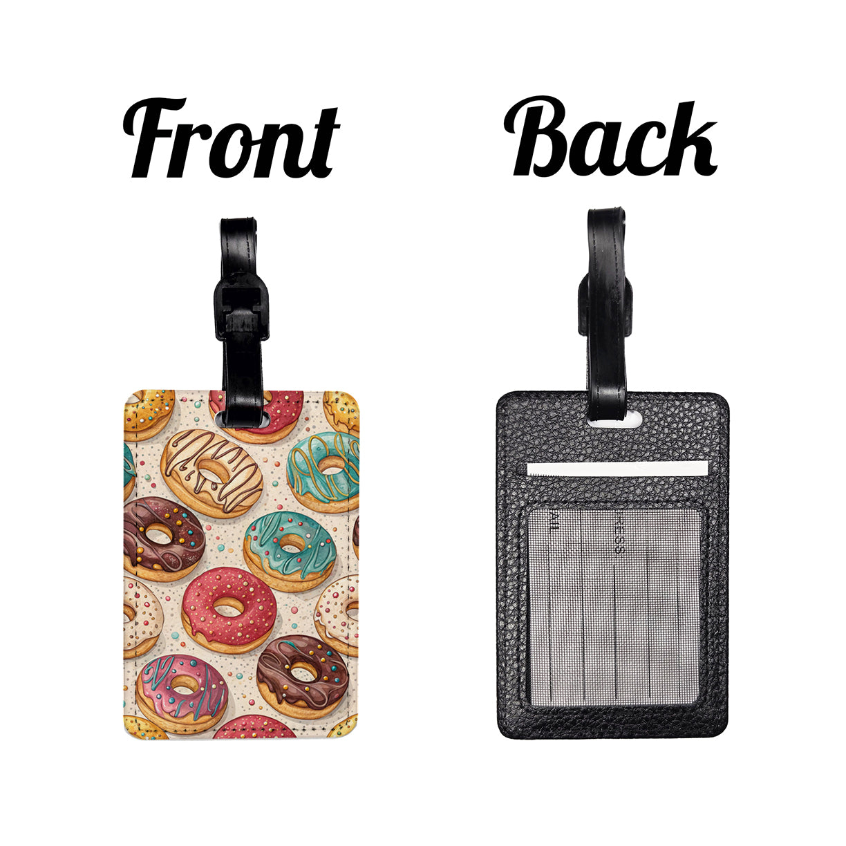 So Many Donuts Background Travel Faux Leather Luggage Tag