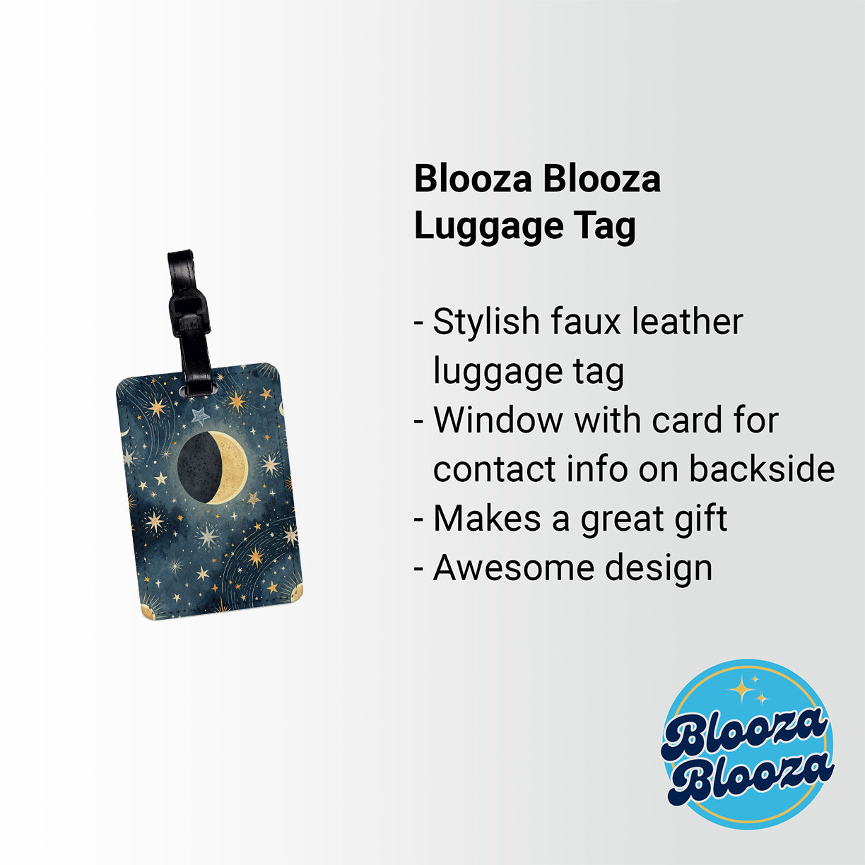 Solar Eclipse Beautiful Travel Faux Leather Luggage Tag