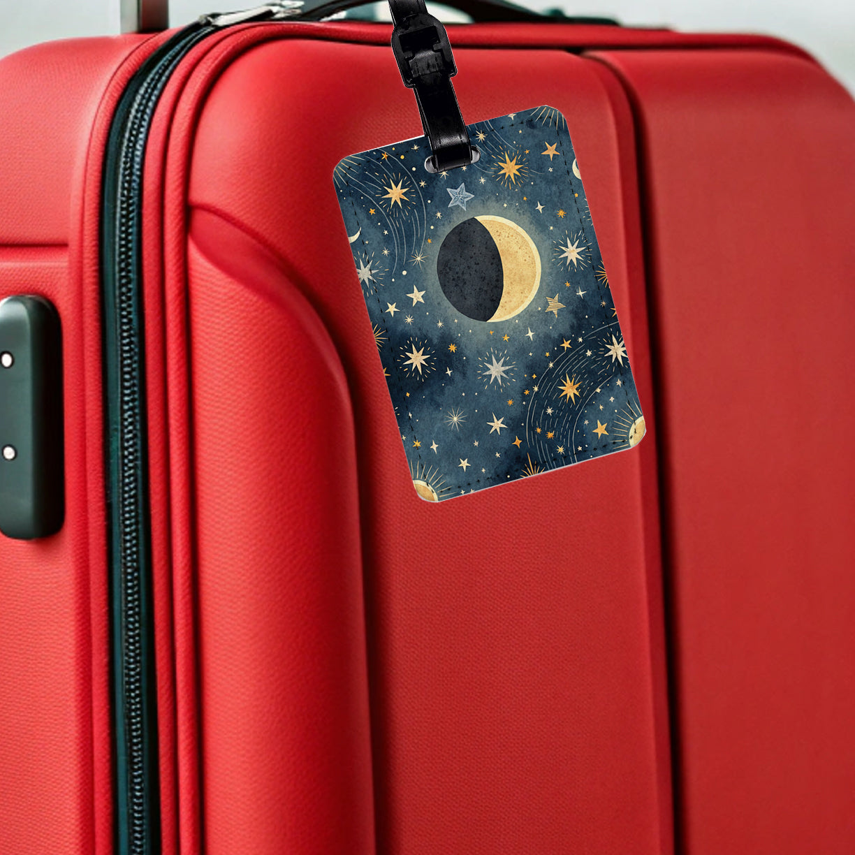 Solar Eclipse Beautiful Travel Faux Leather Luggage Tag
