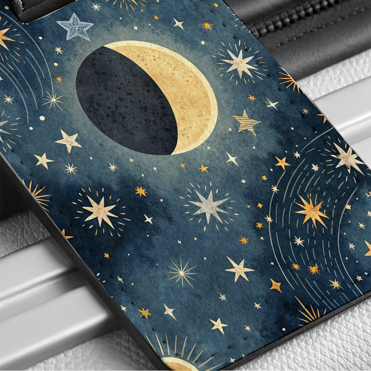 Solar Eclipse Beautiful Travel Faux Leather Luggage Tag