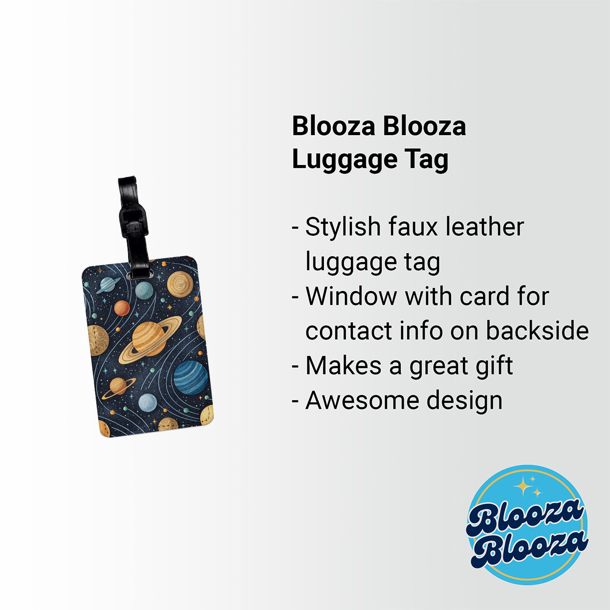Solar System Planets Awesome Travel Faux Leather Luggage Tag