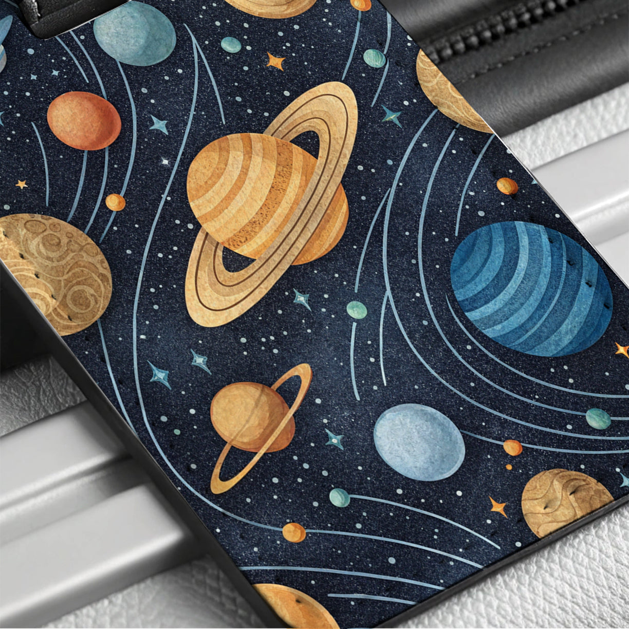 Solar System Planets Awesome Travel Faux Leather Luggage Tag