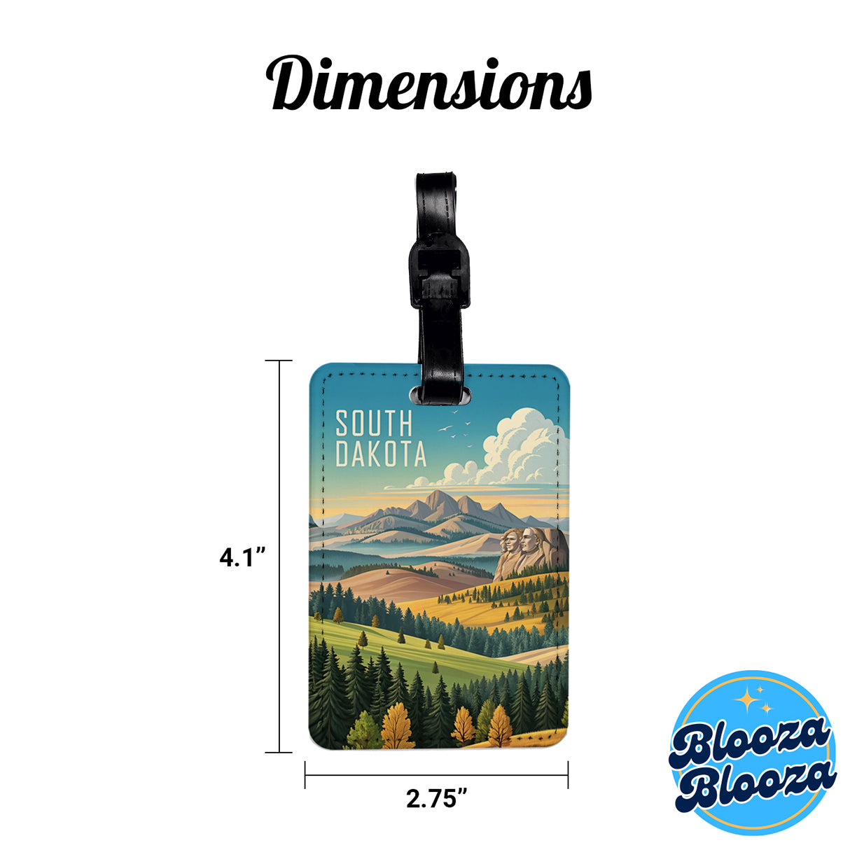 South Dakota State Beautiful Scene Travel Faux Leather Luggage Tag