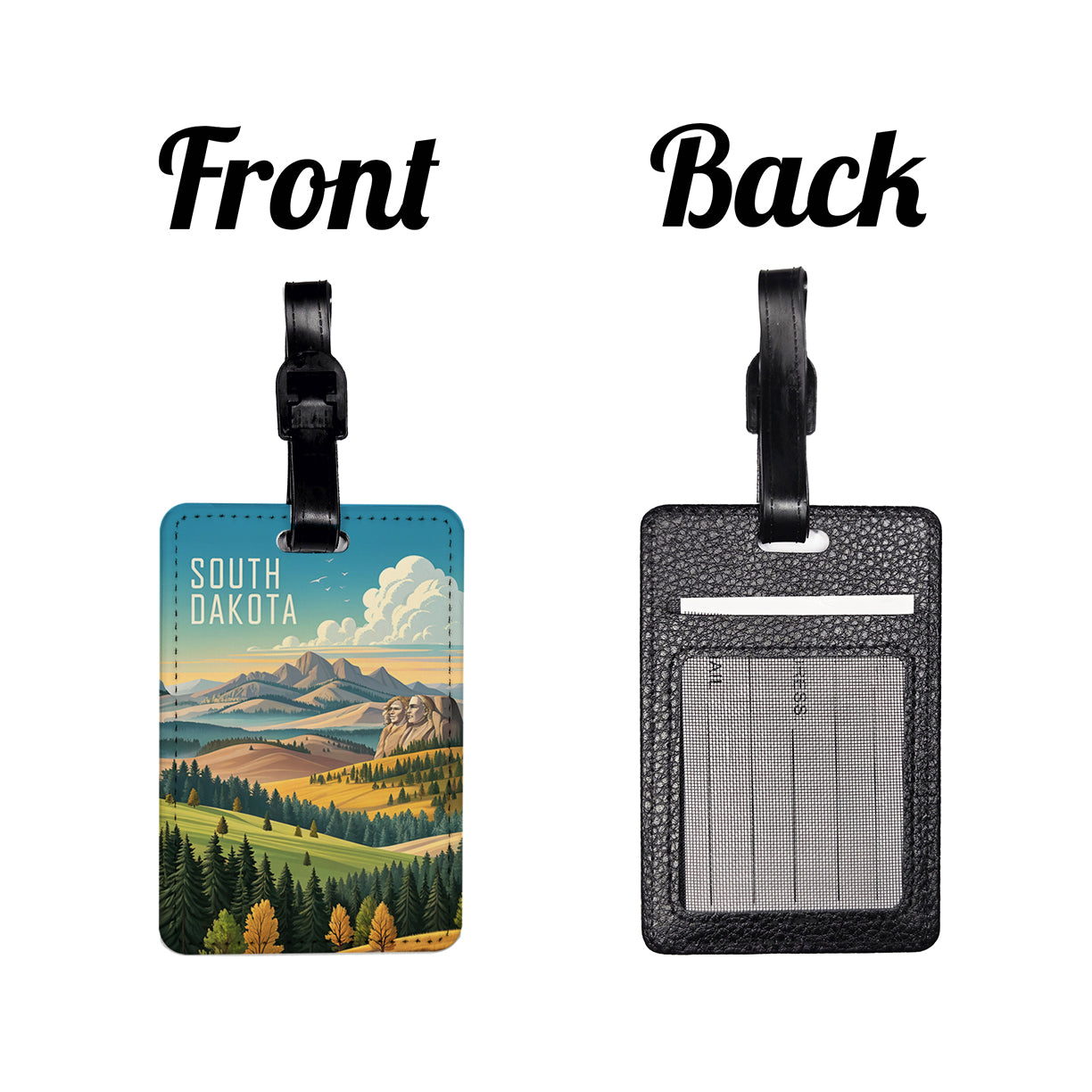 South Dakota State Beautiful Scene Travel Faux Leather Luggage Tag