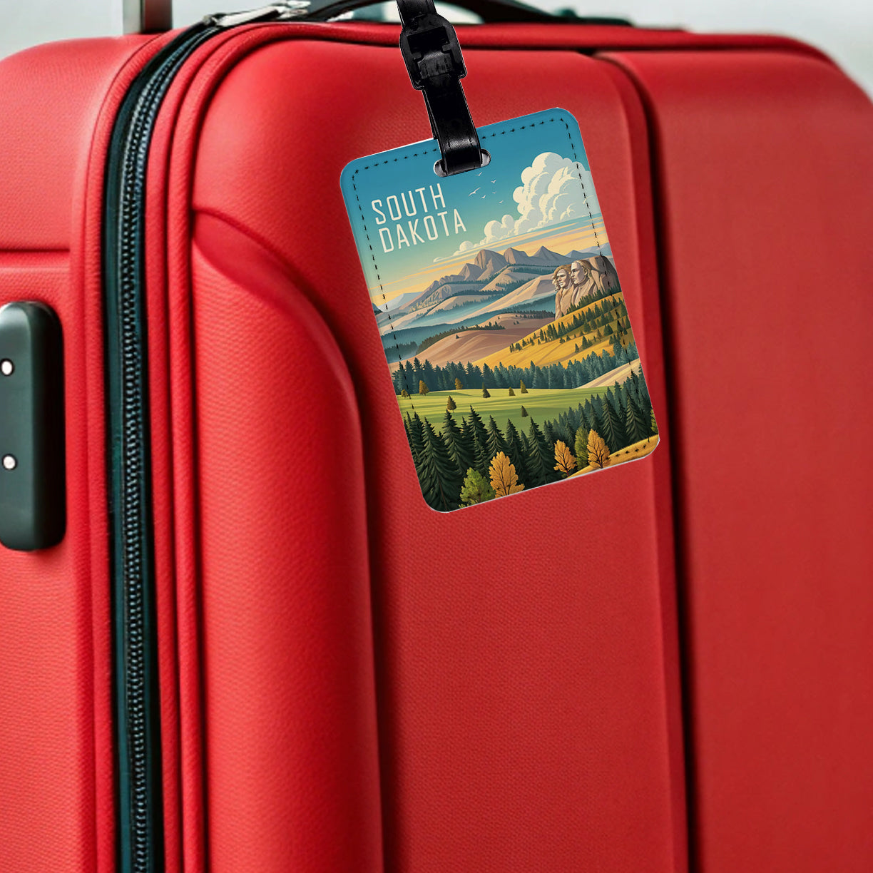 South Dakota State Beautiful Scene Travel Faux Leather Luggage Tag