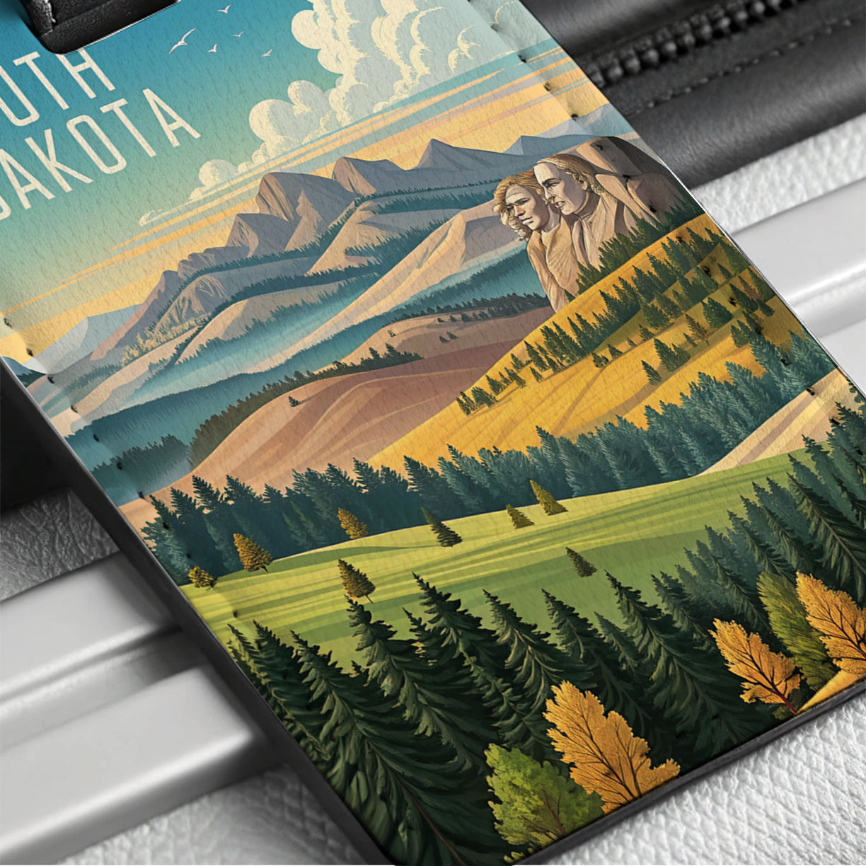 South Dakota State Beautiful Scene Travel Faux Leather Luggage Tag