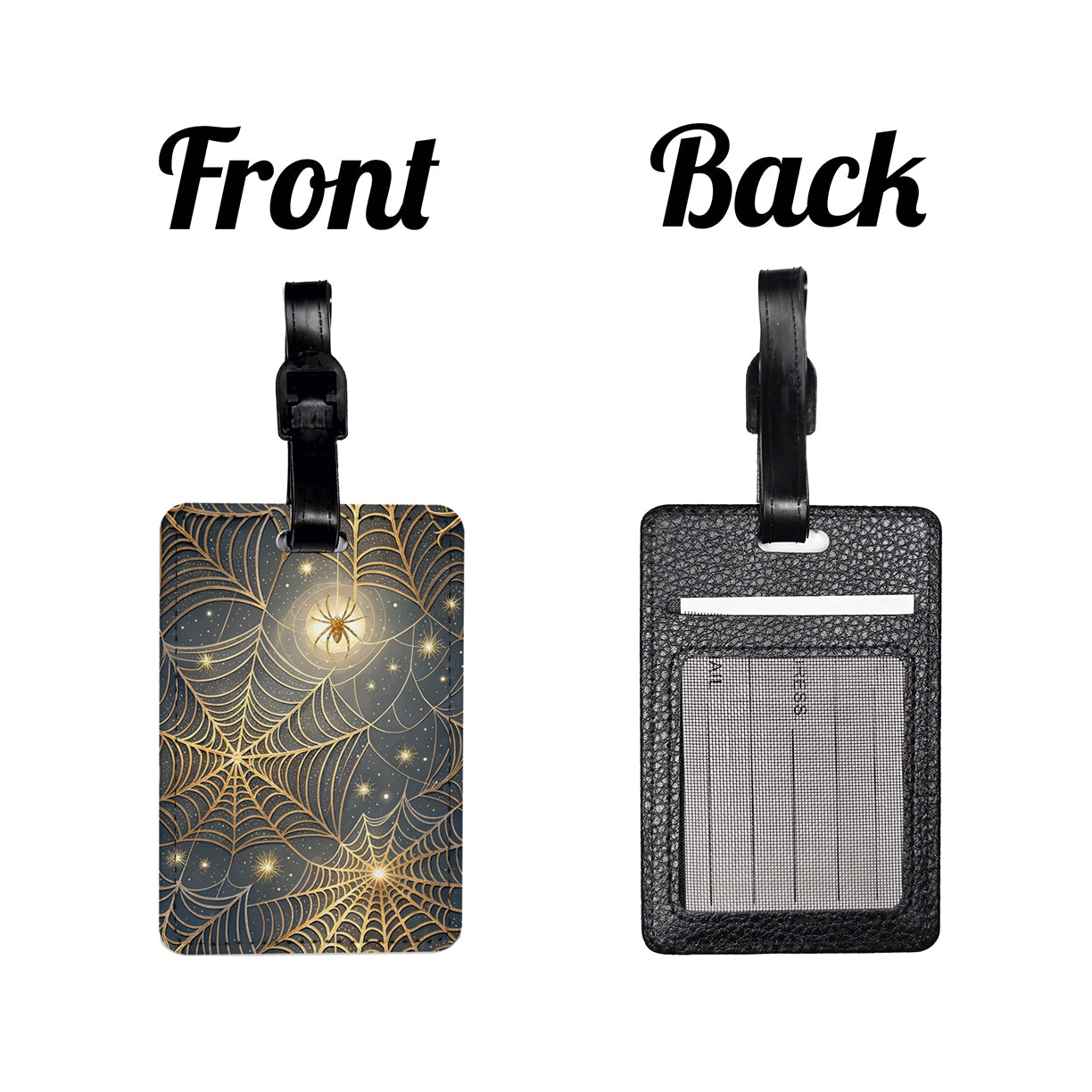 Spider Web Background Travel Faux Leather Luggage Tag